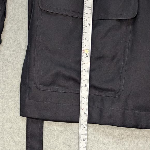 August Silk Jacket Women 6 Black 100% Silk Lightweight Button Front Pockets - Picture 8 of 14